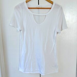T. La White T-shirt with Cutout Size Small